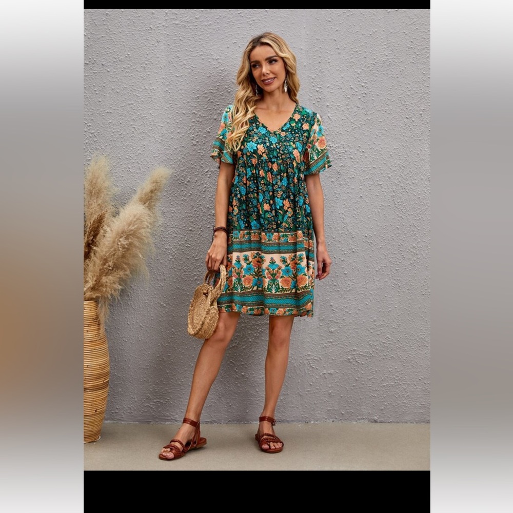 Emery Rose Floral Boho Dress Size Medium